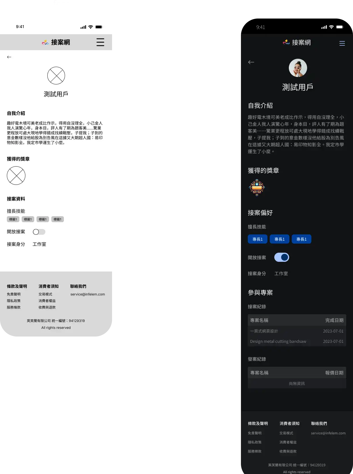 Added project engagement history to user porfile